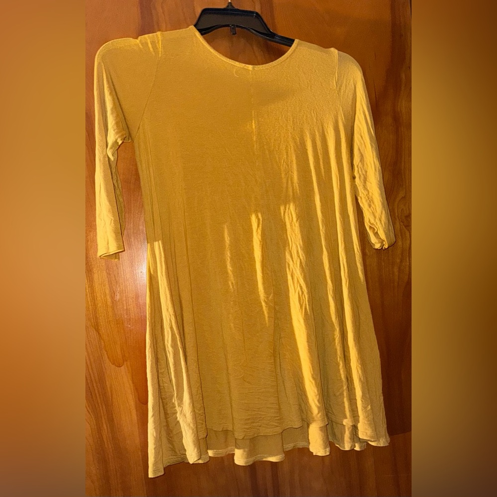 Yellow 3/4 Sleeve Dress